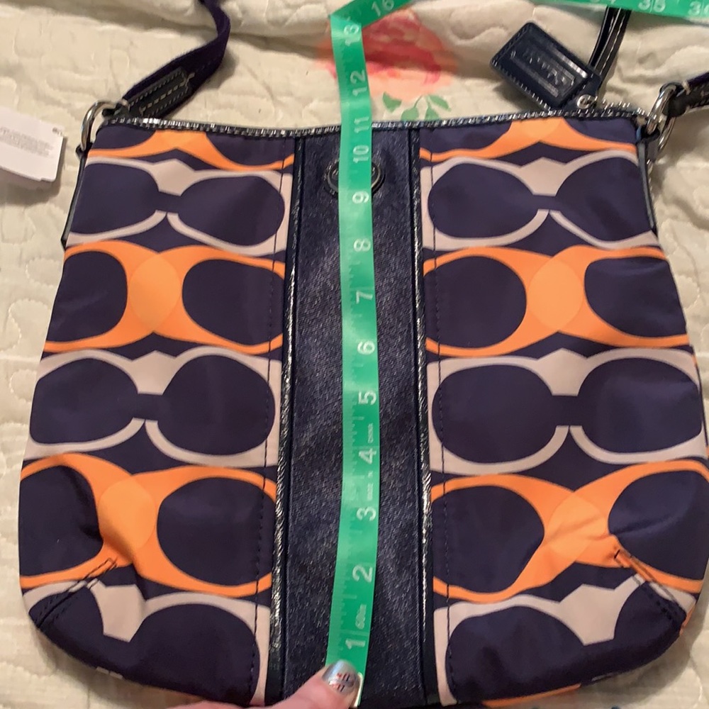 Coach medium size crossbody blue orange tan - Picture 8 of 9